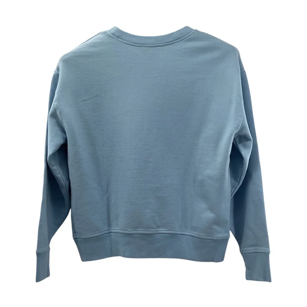 J.Crew oversized Light Blue Oar American Flag Graphic Sweatshirt CJ084 NWT XS